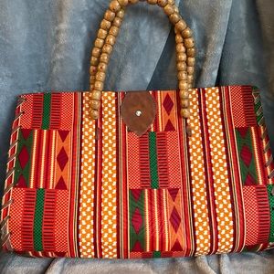 Handmade African print tote bag
